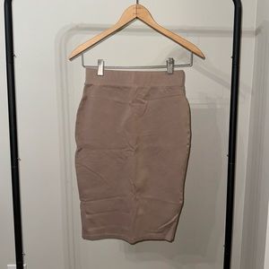 Small Iris Taupe/Tan Midi Skirt